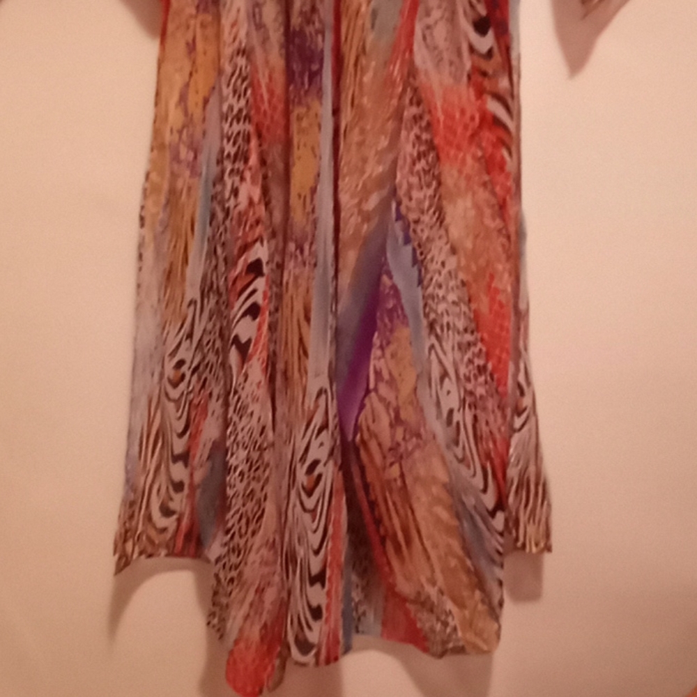KIMONO Mix-Print Open Front Maxi Small Med Large - Picture 8 of 12